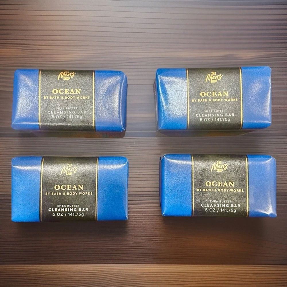 4 Pack Bath & Body Works Men’s'  Ocean Shea Butter Cleansing Soap Bar 5oz